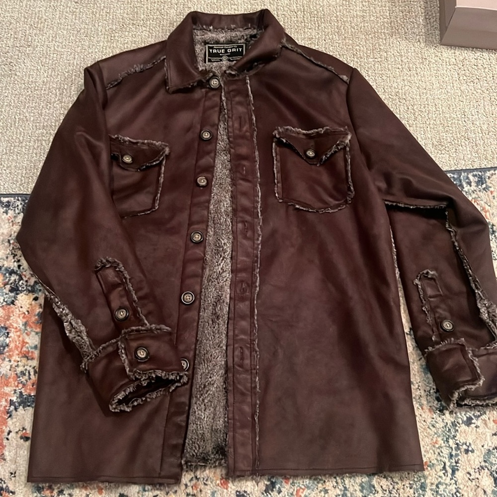 Mens True Grit Faux Fur Shacket